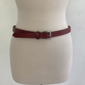 Coach Reddish Brown Cowhide 3/4” Wide With Square Silver Color Metal Buckle Med